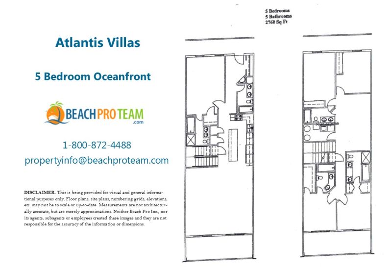 Atlantis Villas Floor Plan  - 5 Bedroom Oceanfront
